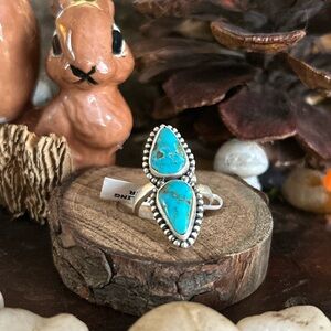 925 Sterling Lone mountain turquoise ring